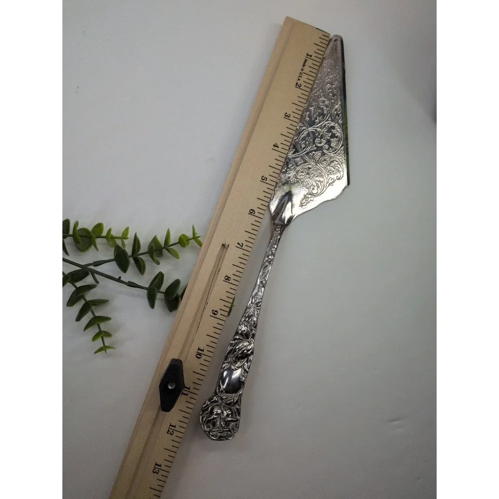 🇮🇹Vtg Antique Cake Serving Knife Silverplated Wedding Server Italy Heirloom 12